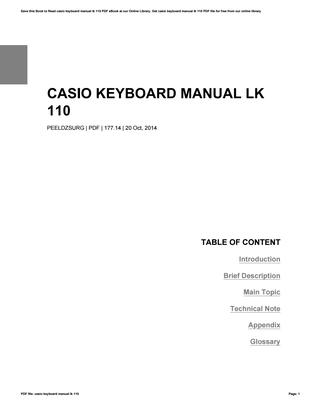 Casio keyboard manuals pdf lk-92tv